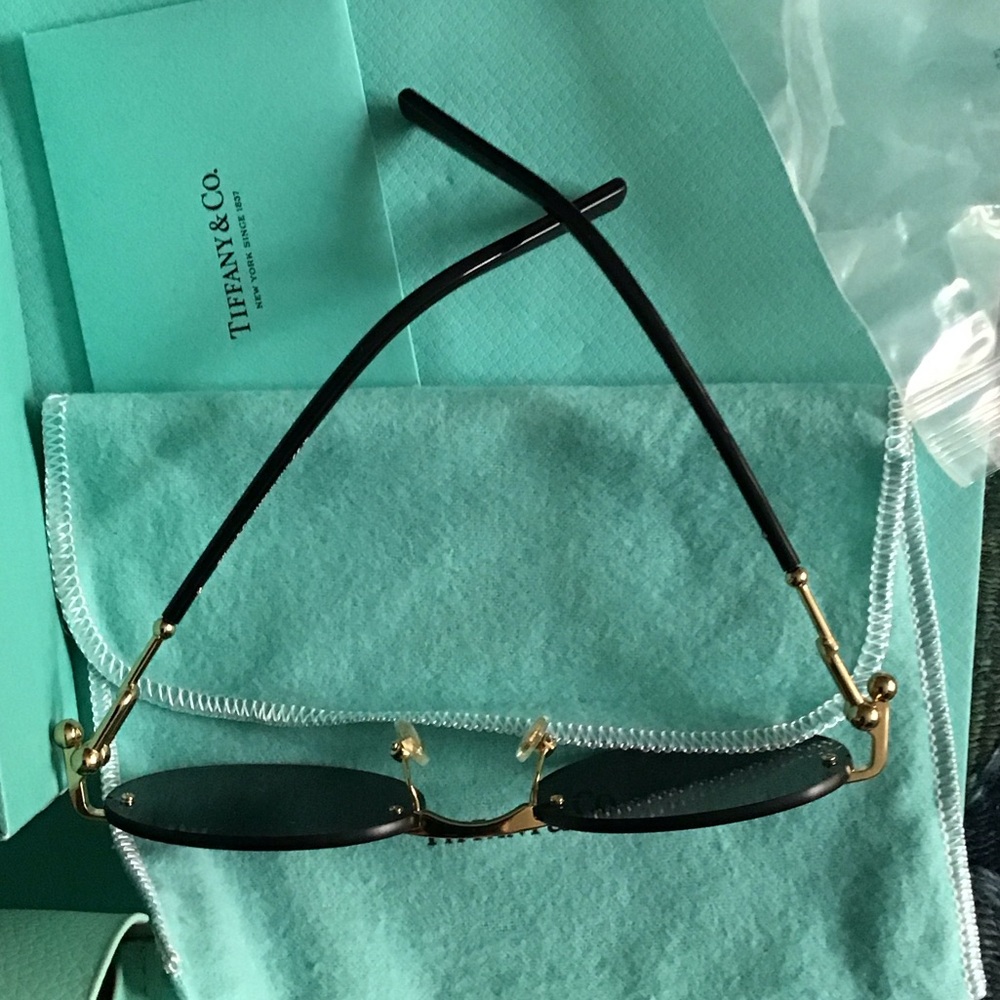 Tiffany & Co. Black Sunglasses with Gold Accents - Picture 3 of 9